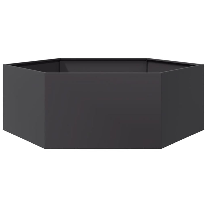 plantekasse 138x120x45 cm sekskantet stål sort