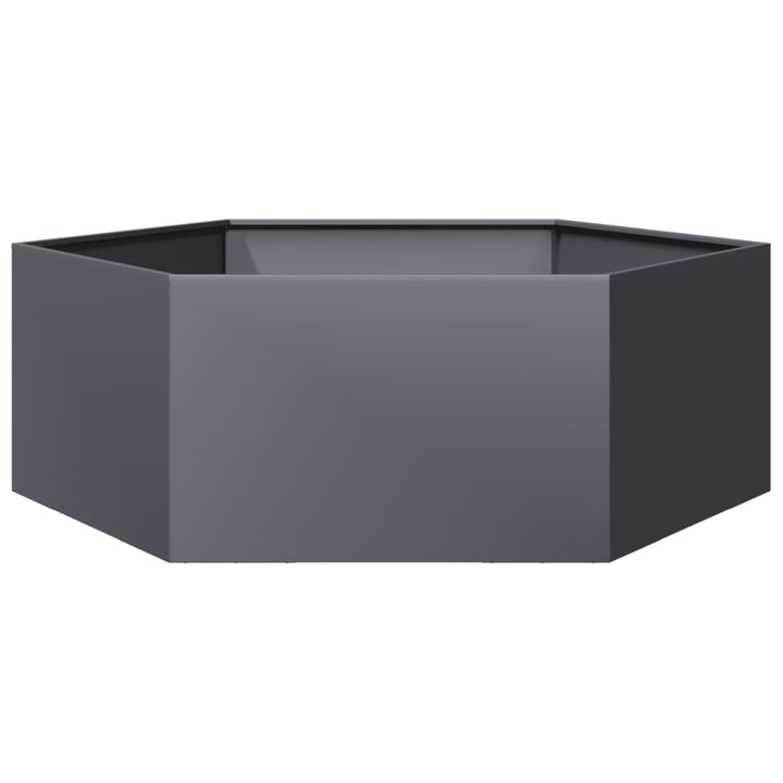 plantekasse 138x120x45 cm sekskantet stål antracitgrå