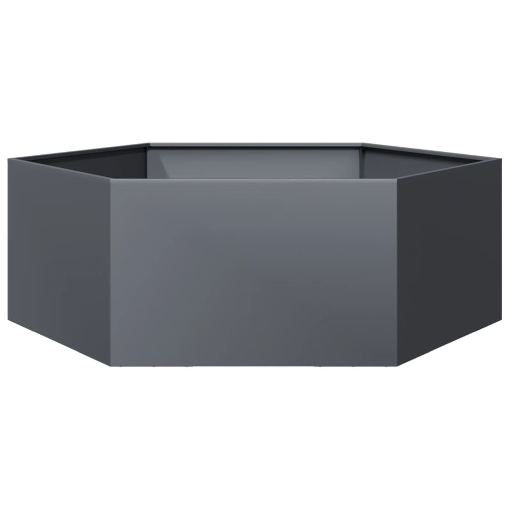 plantekasse 138x120x45 cm sekskantet stål antracitgrå