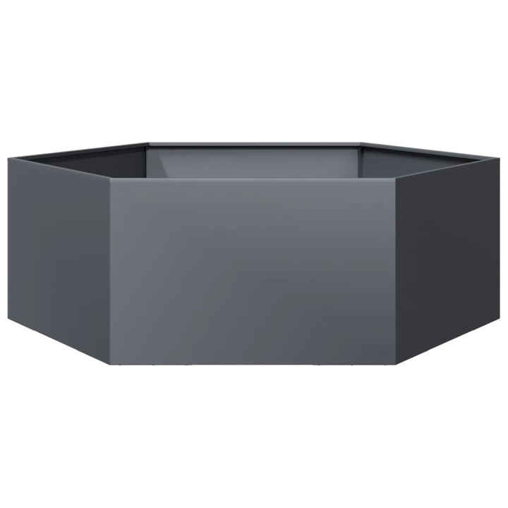 plantekasse 138x120x45 cm sekskantet stål antracitgrå