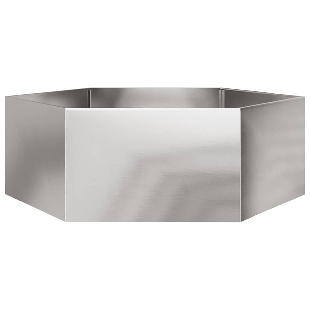 plantekasse 138x120x45 cm sekskantet rustfrit stål