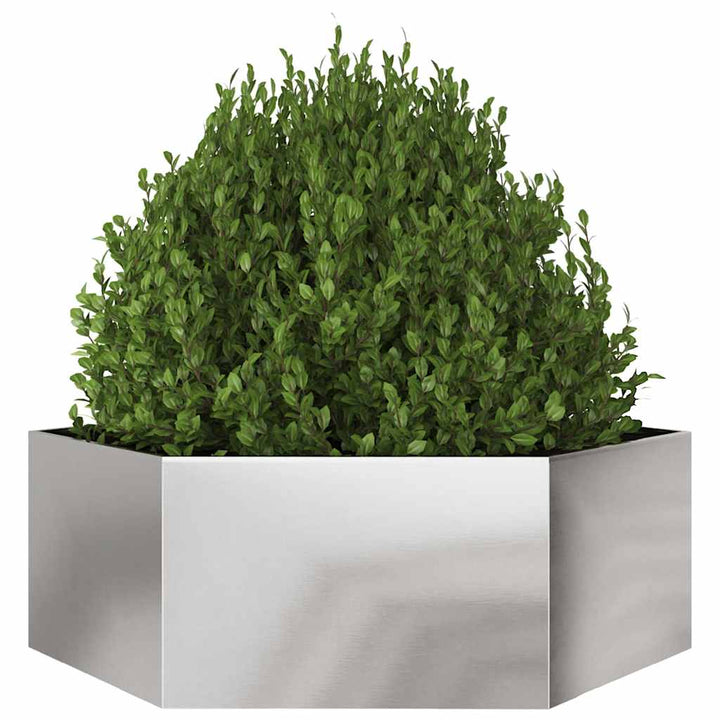 plantekasse 138x120x45 cm sekskantet rustfrit stål