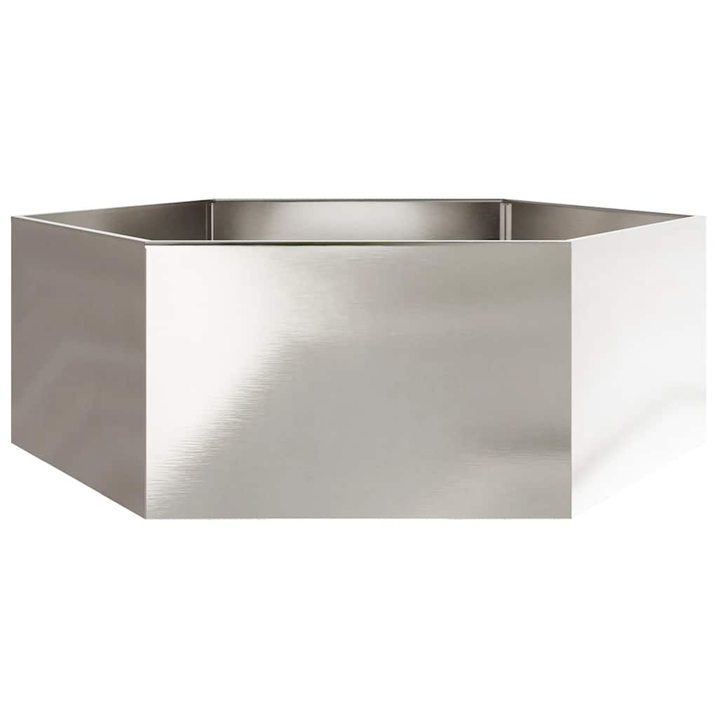 plantekasse 138x120x45 cm sekskantet rustfrit stål