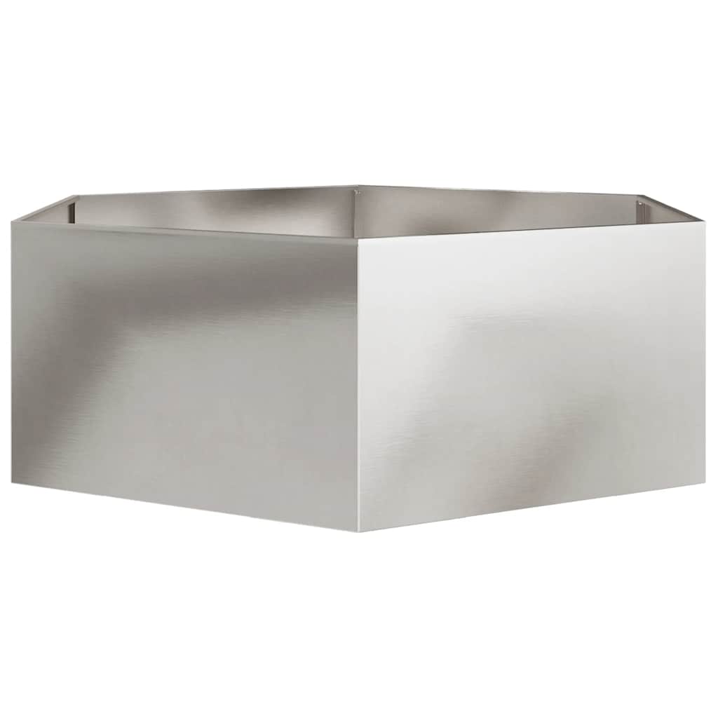 plantekasse 138x120x45 cm sekskantet rustfrit stål