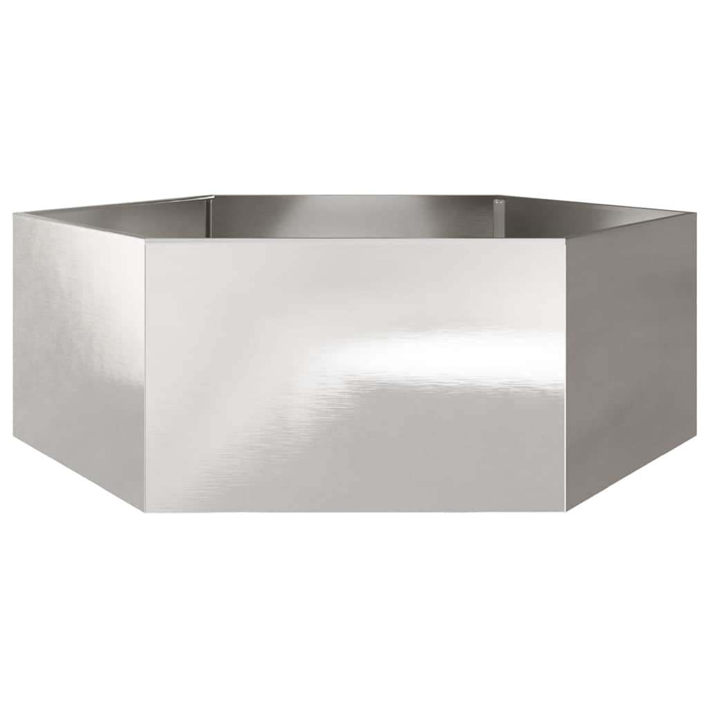 plantekasse 138x120x45 cm sekskantet rustfrit stål