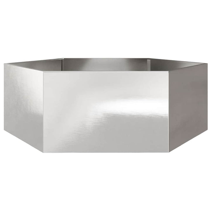 plantekasse 138x120x45 cm sekskantet rustfrit stål