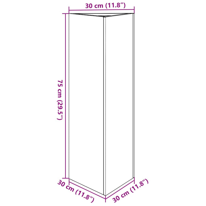 plantekrukke 30x26x75 cm trekantet stål sort