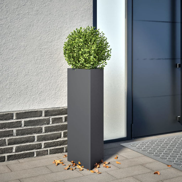 plantekrukker 2 stk. 30x26x75 cm trekantet stål antracitgrå