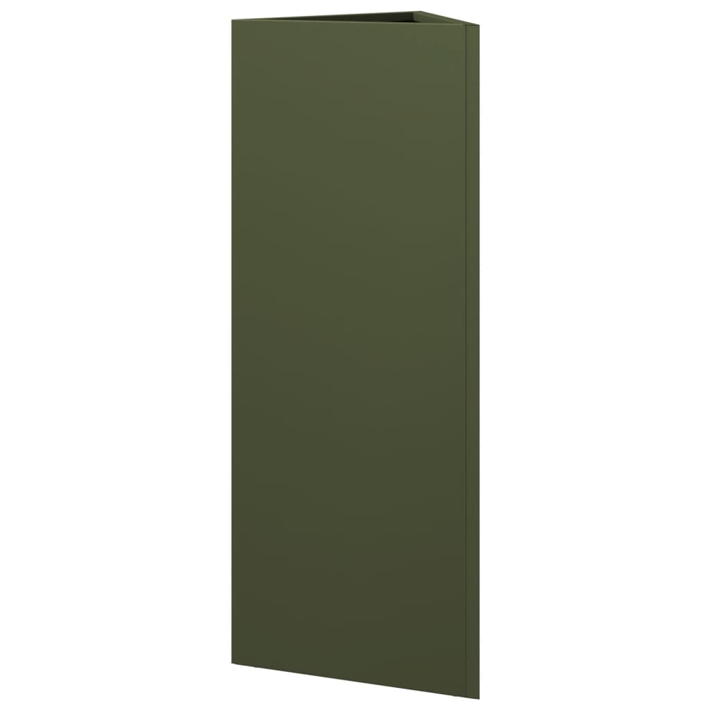 plantekrukke 30x26x75 cm trekantet stål olivengrøn