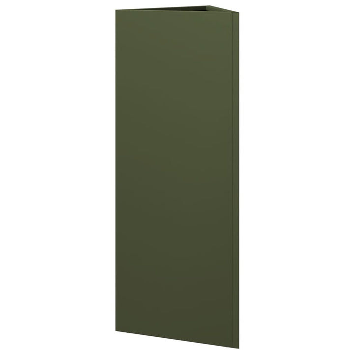 plantekrukke 30x26x75 cm trekantet stål olivengrøn