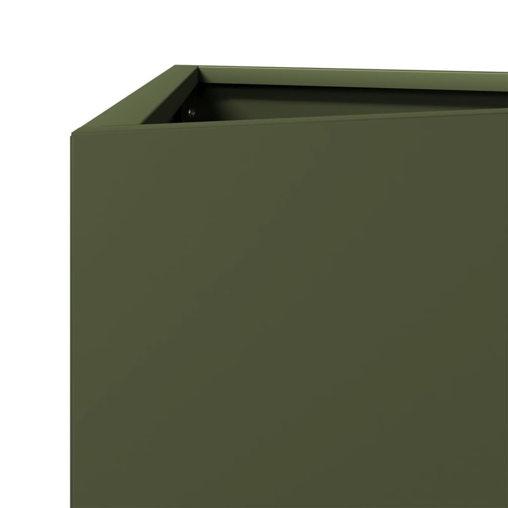plantekrukke 30x26x75 cm trekantet stål olivengrøn