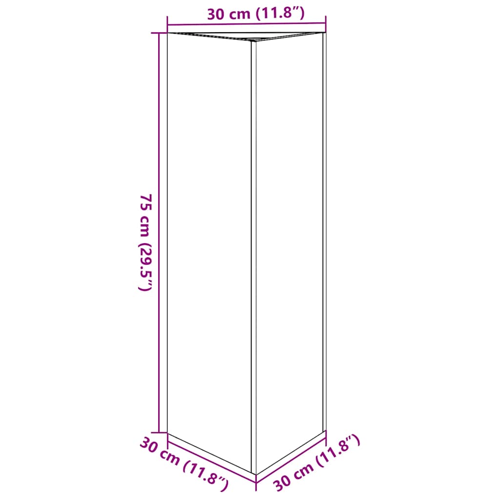 plantekasse 30x26x75 cm trekantet galvaniseret stål