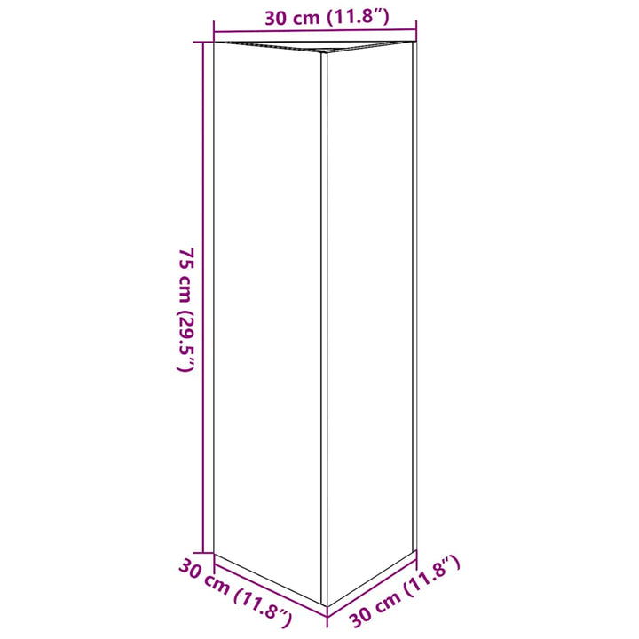 plantekasse 30x26x75 cm trekantet galvaniseret stål