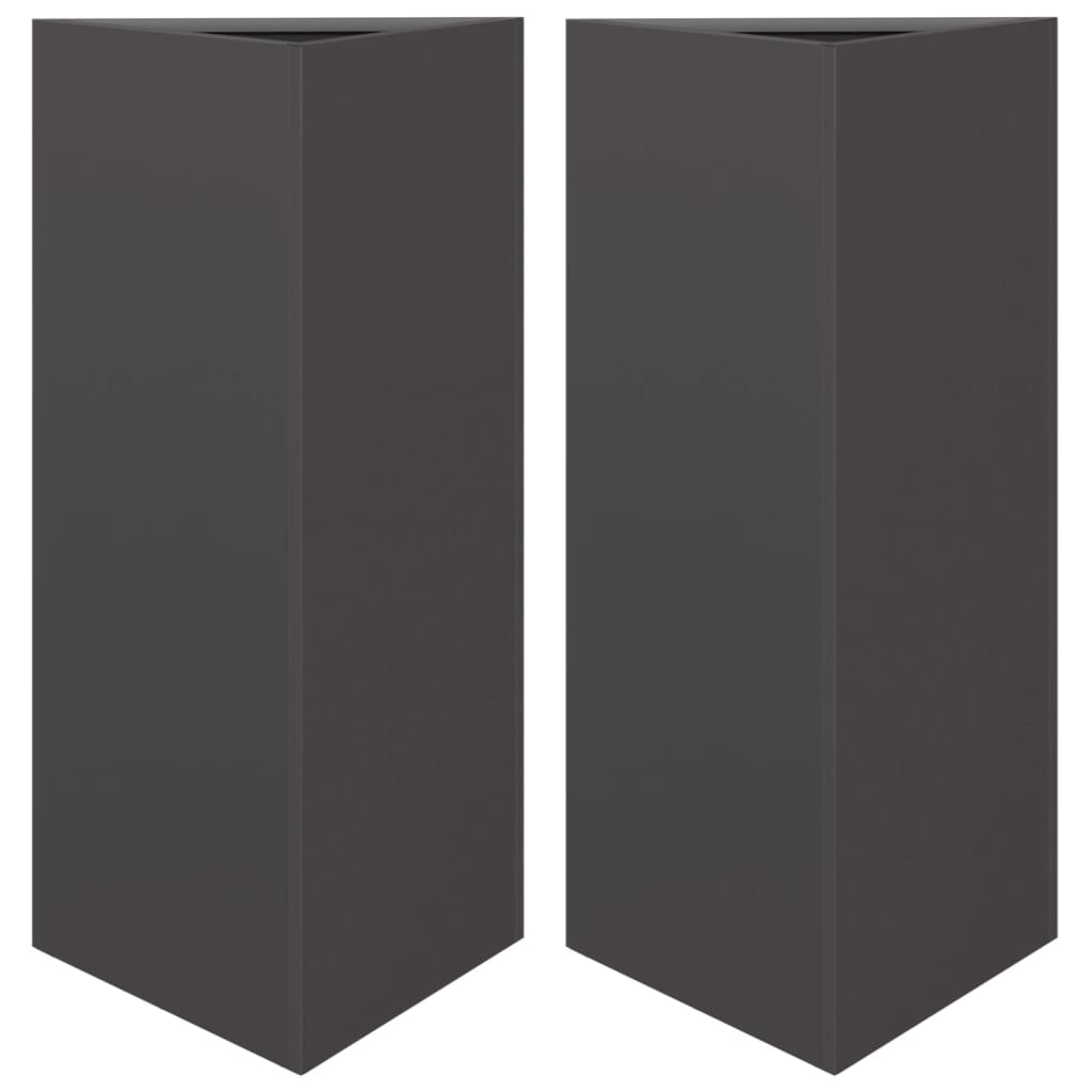 plantekrukker 2 stk. 40x34,5x75 cm trekantet stål sort
