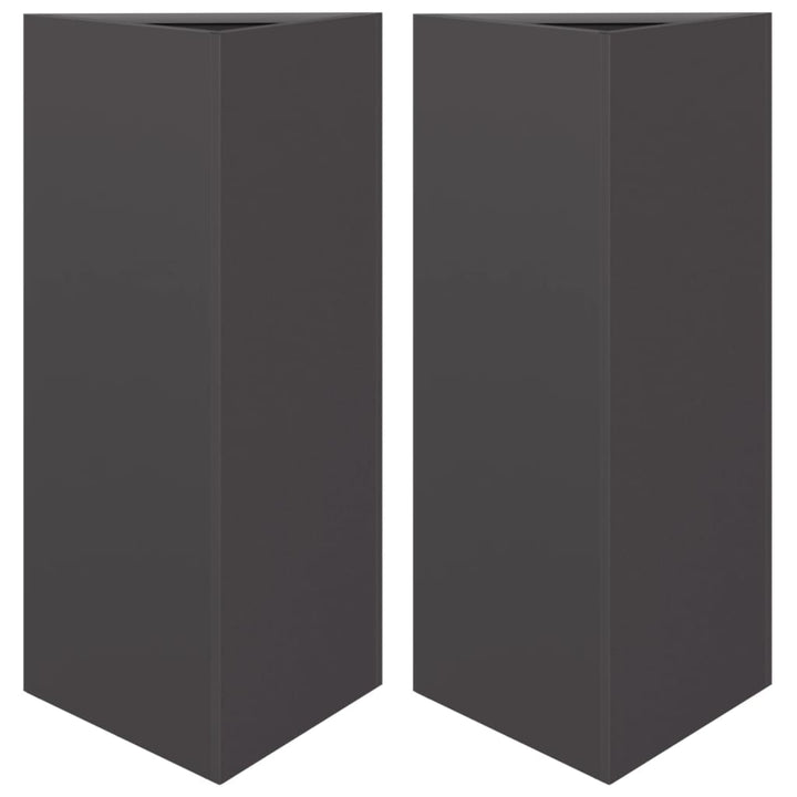 plantekrukker 2 stk. 40x34,5x75 cm trekantet stål sort