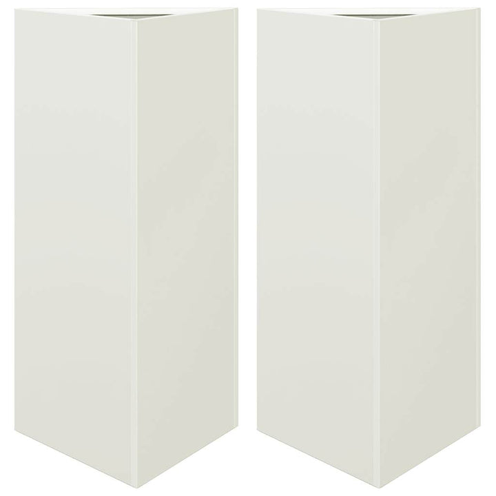 plantekrukker 2 stk. 40x34,5x75 cm trekantet stål hvid