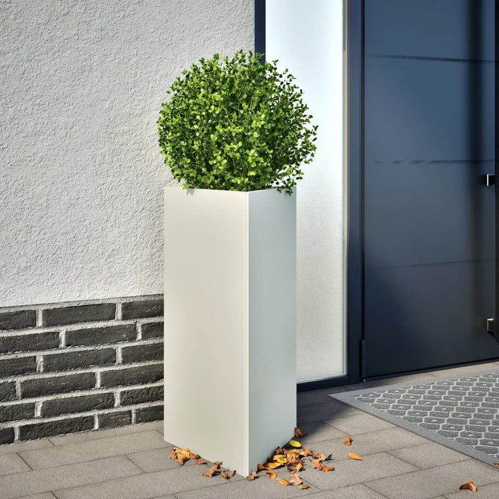 plantekrukker 2 stk. 40x34,5x75 cm trekantet stål hvid