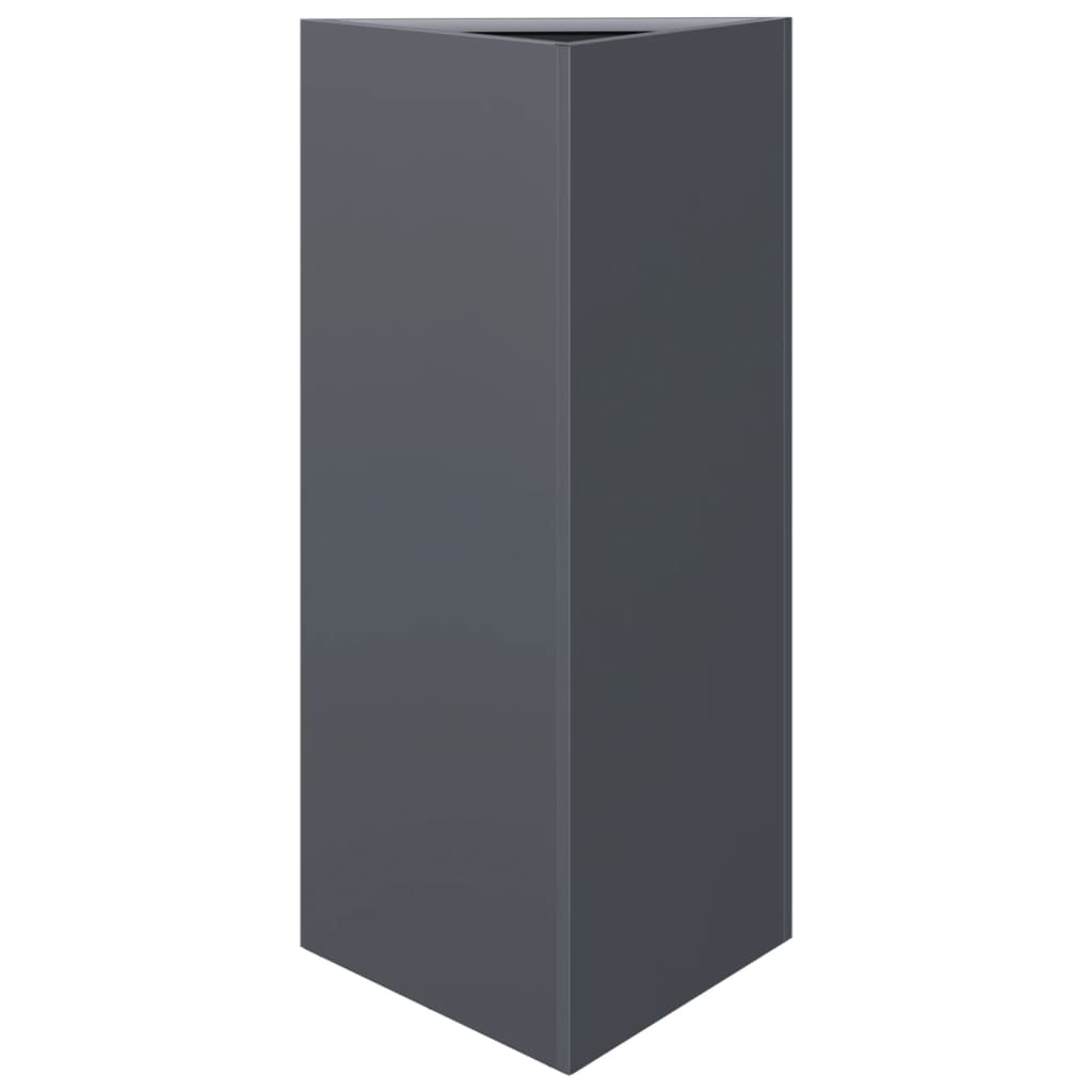 plantekasser 2 stk. 40x34,5x75 cm trekantet stål antracitgrå