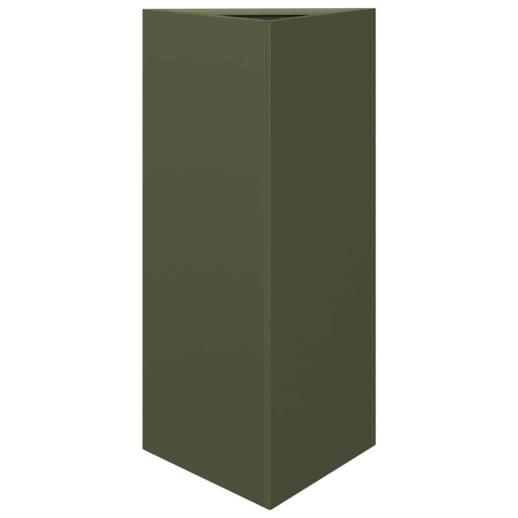 plantekrukke 40x34,5x75 cm trekantet stål olivengrøn