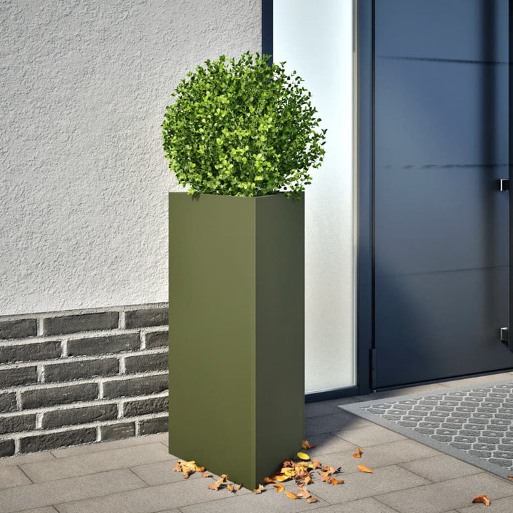 plantekrukke 40x34,5x75 cm trekantet stål olivengrøn