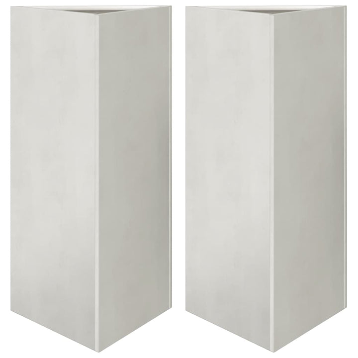 plantekasser 2 stk. 40x34,5x75 cm trekantet rustfrit stål