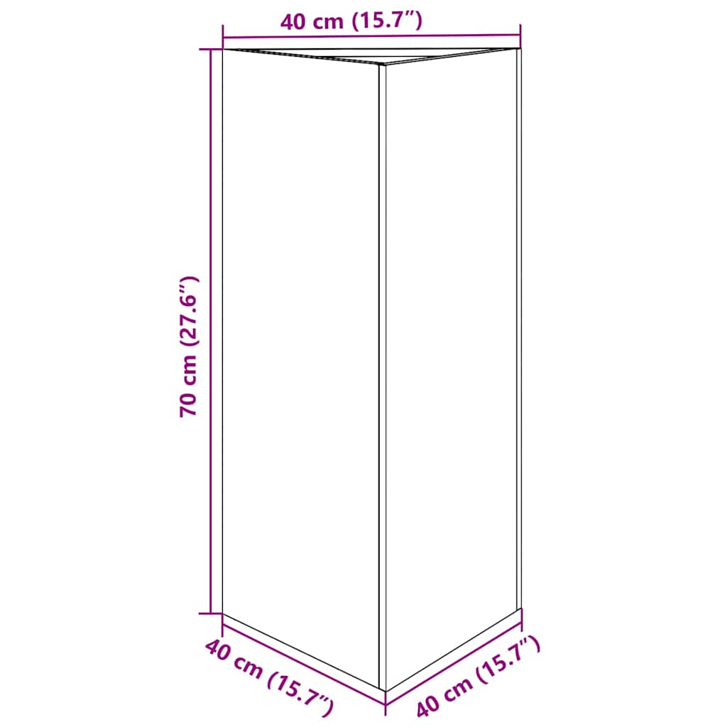 plantekasse 40x34,5x75 cm trekantet galvaniseret stål