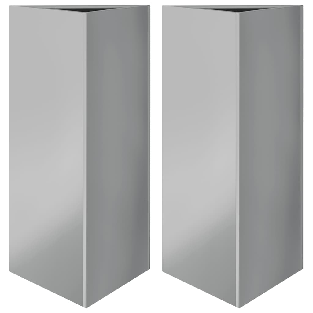 plantekasser 2stk. 40x34,5x75 cm trekantet galvaniseret stål