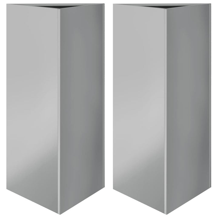 plantekasser 2stk. 40x34,5x75 cm trekantet galvaniseret stål