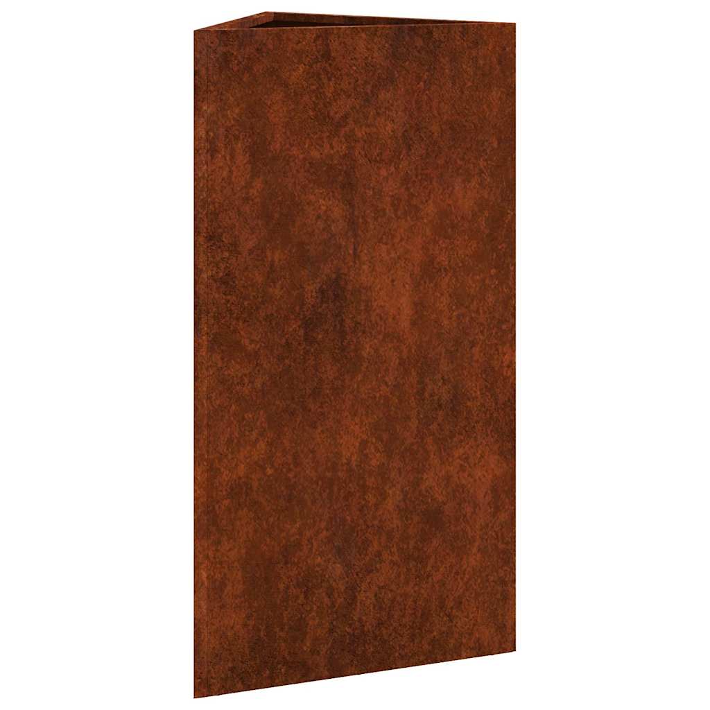 plantekasser 2stk. 40x34,5x75 cm trekantet vejrbestandigt stål