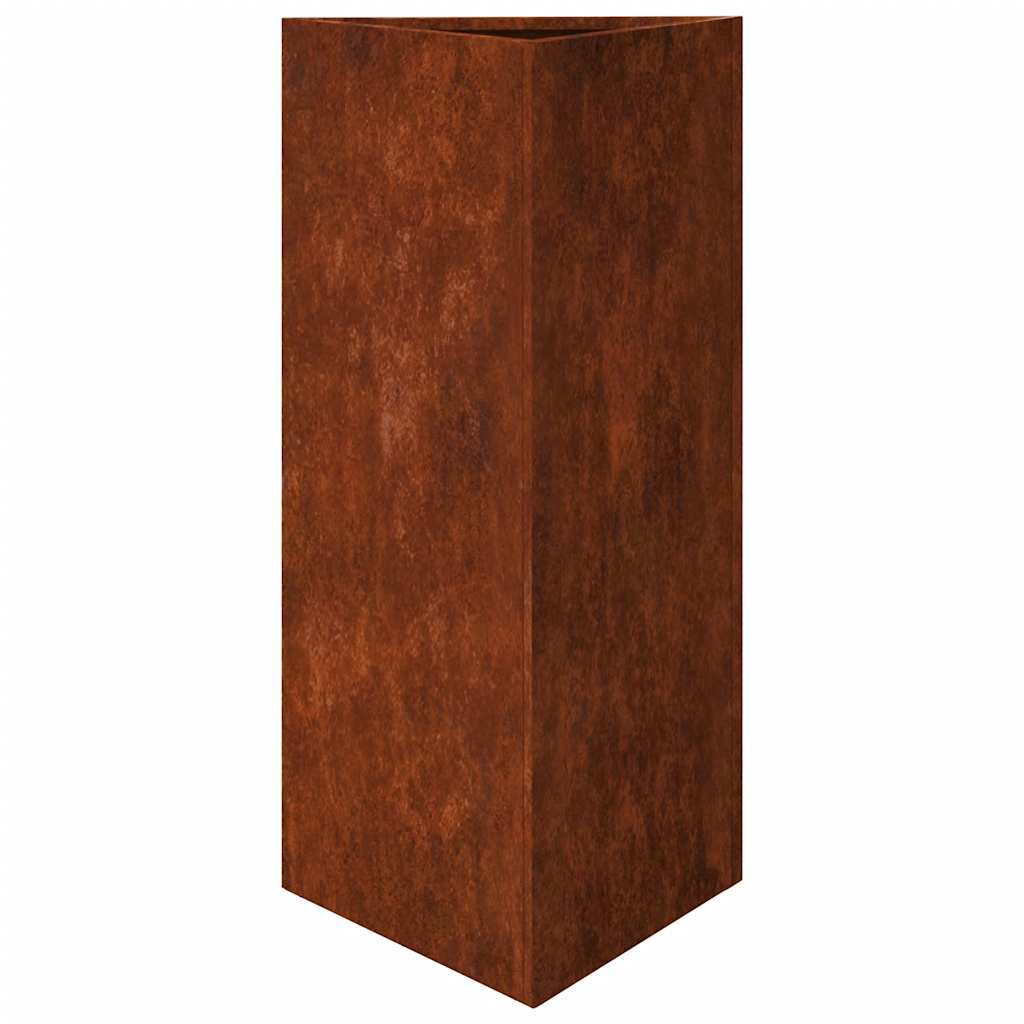 plantekasser 2stk. 40x34,5x75 cm trekantet vejrbestandigt stål