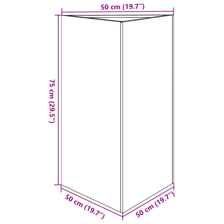 plantekrukke 50x43x75 cm trekantet stål hvid