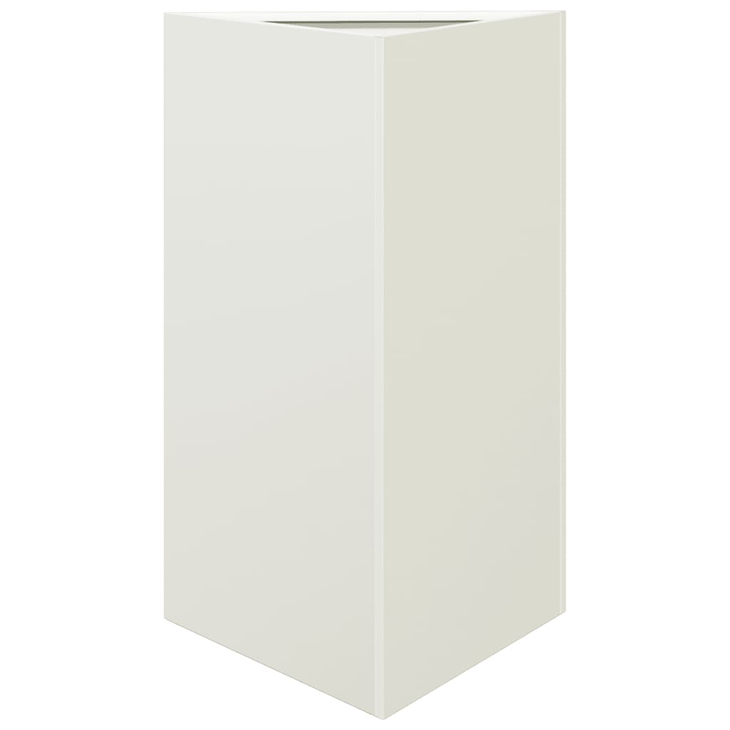 plantekasser 2 stk. 50x43x75 cm trekantet stål hvid