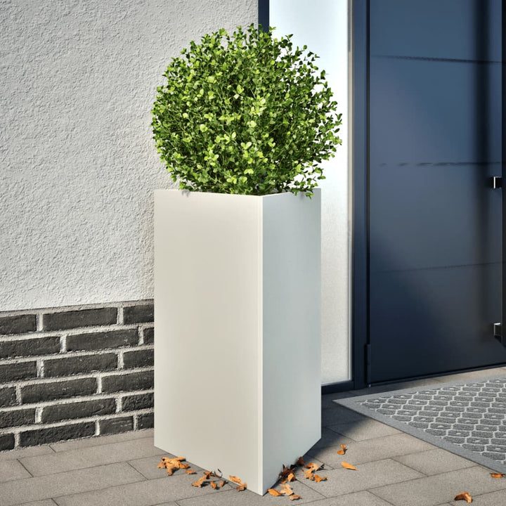 plantekasser 2 stk. 50x43x75 cm trekantet stål hvid