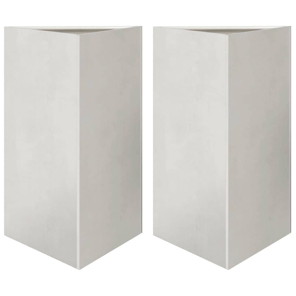 plantekasser 2 stk. 50x43x75 cm trekantet rustfrit stål sort