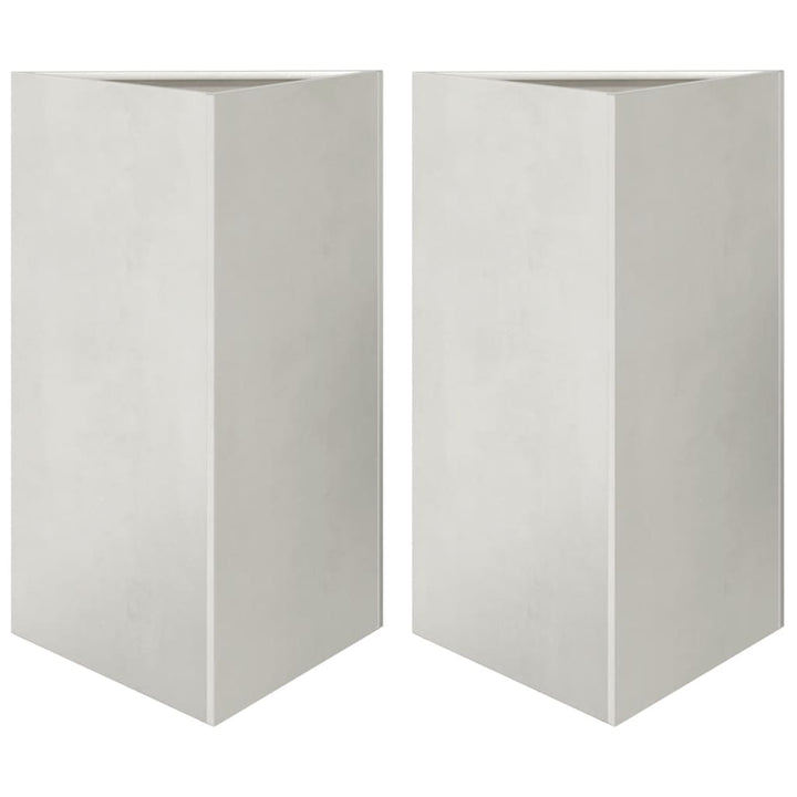 plantekasser 2 stk. 50x43x75 cm trekantet rustfrit stål sort