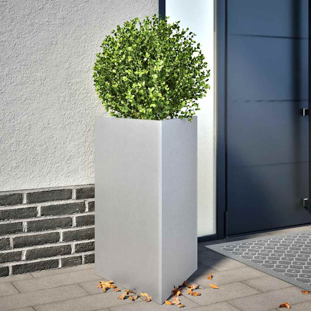 plantekasser 2stk. 50x43x75 cm trekantet galvaniseret stål sort