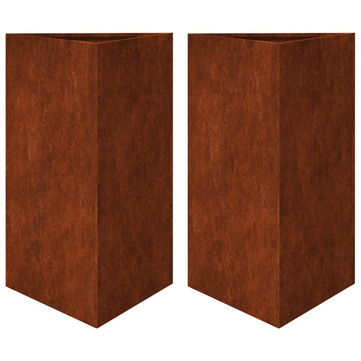 Havekrukker 2 stk Trekantet 50x43x75 cm Forvitringsstål