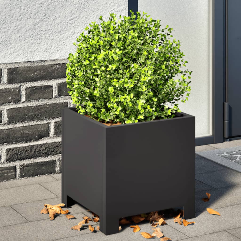 plantekasse 30x30x30 cm stål sort