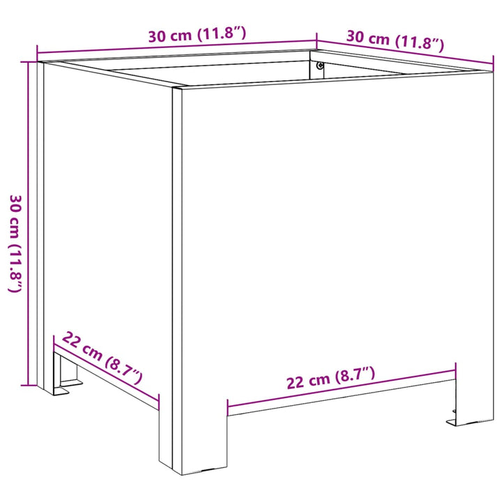 plantekrukke 30x30x30 cm rustfrit stål