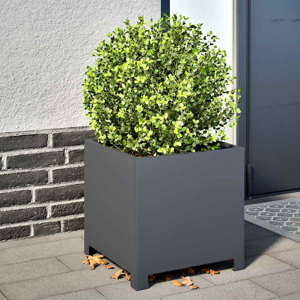 plantekrukke 40x40x40 cm stål antracitgrå