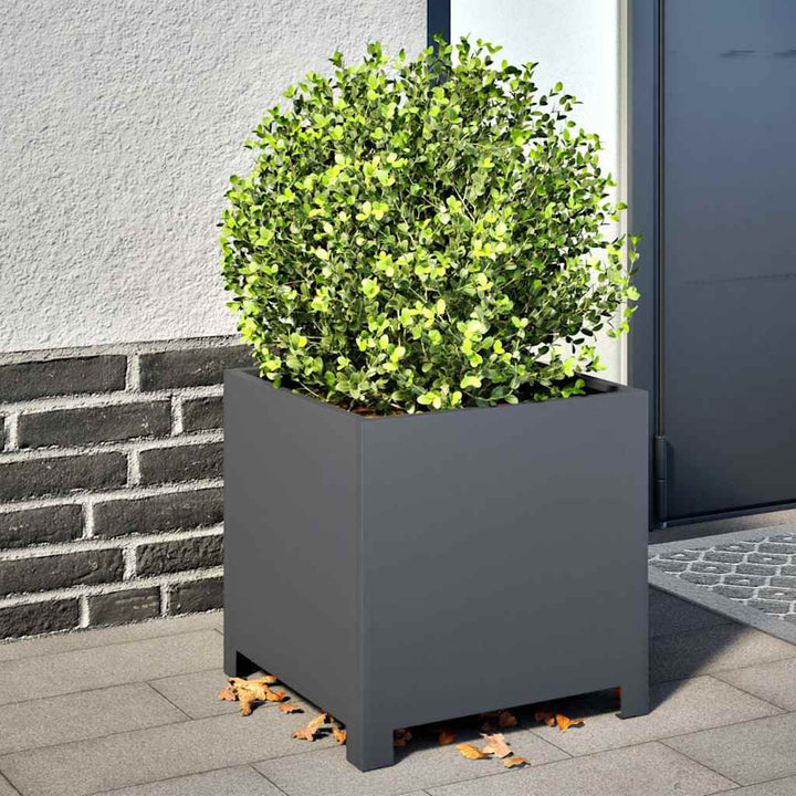 plantekrukke 40x40x40 cm stål antracitgrå
