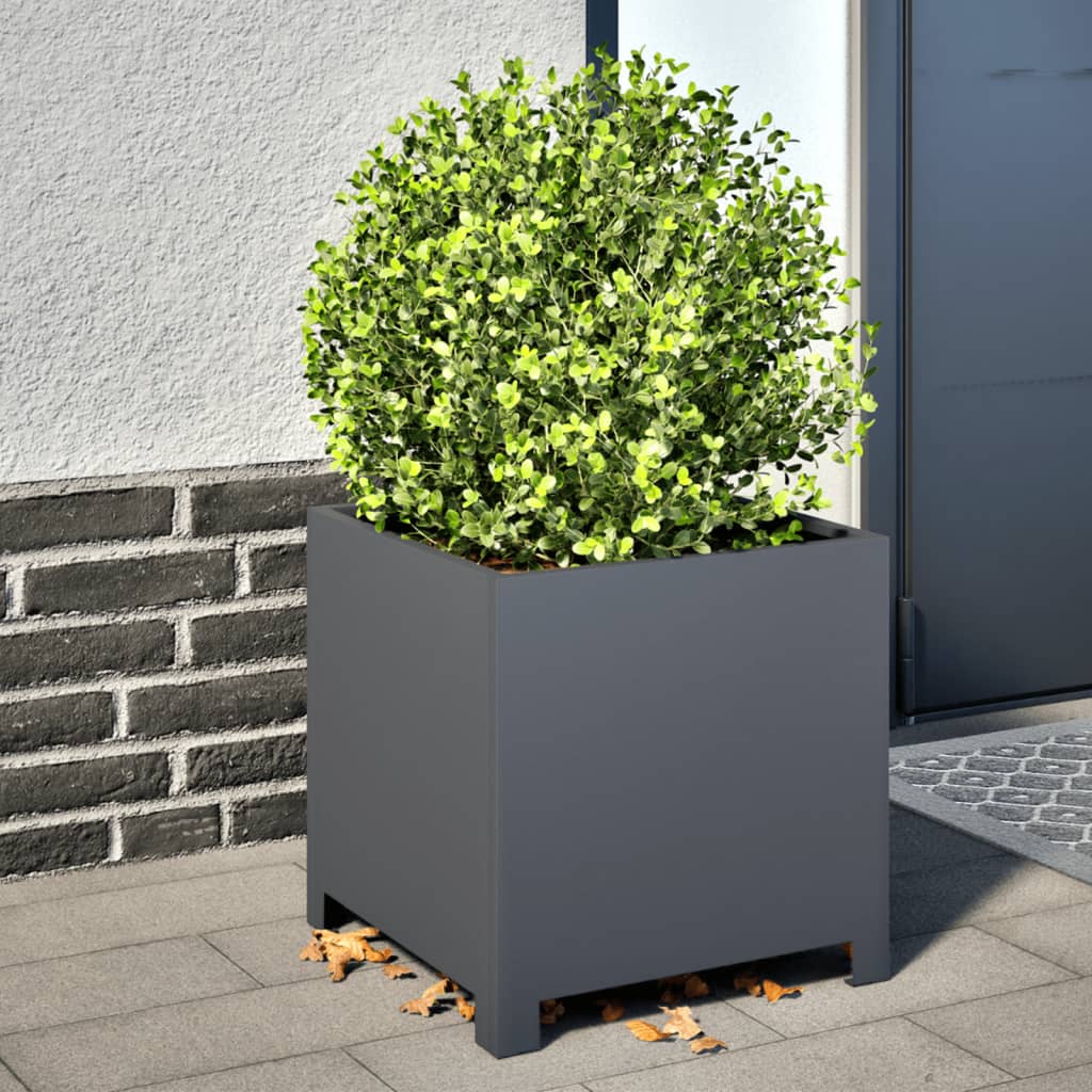 plantekrukker 2 stk. 40x40x40 cm stål antracitgrå