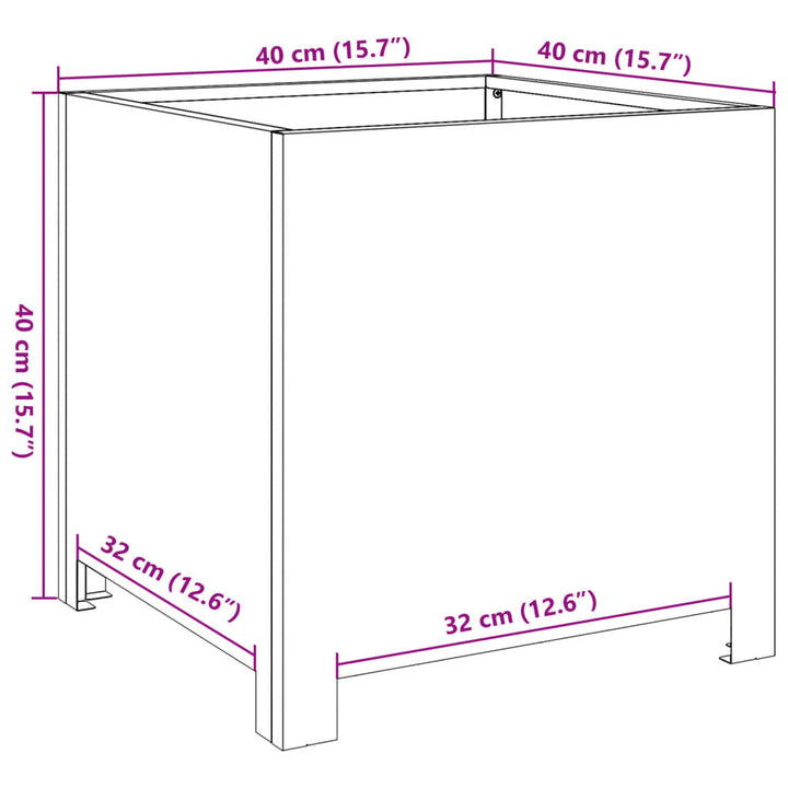 haveplantekasse 40x40x40 cm rustfrit stål