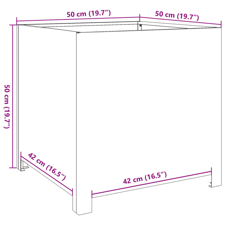 plantekrukke 50x50x50 cm stål sort