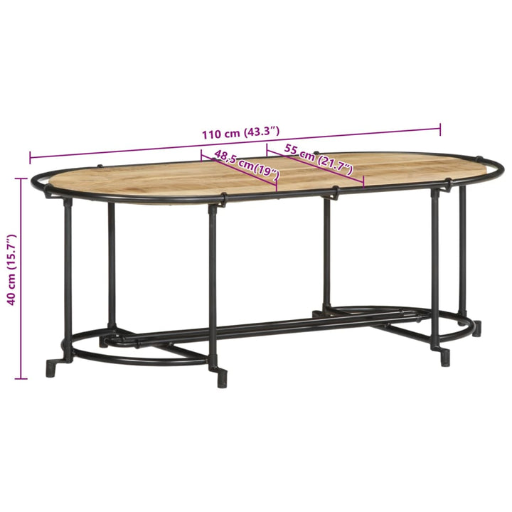 sofabord 110x55x40 cm massivt ru mangotræ