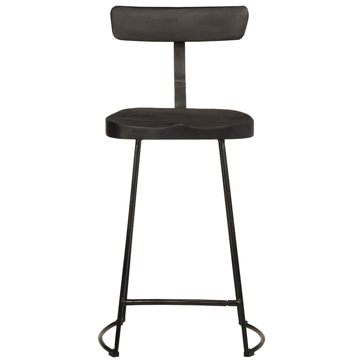 barstole 2 stk. 49x43x88 cm massivt mangotræ sort