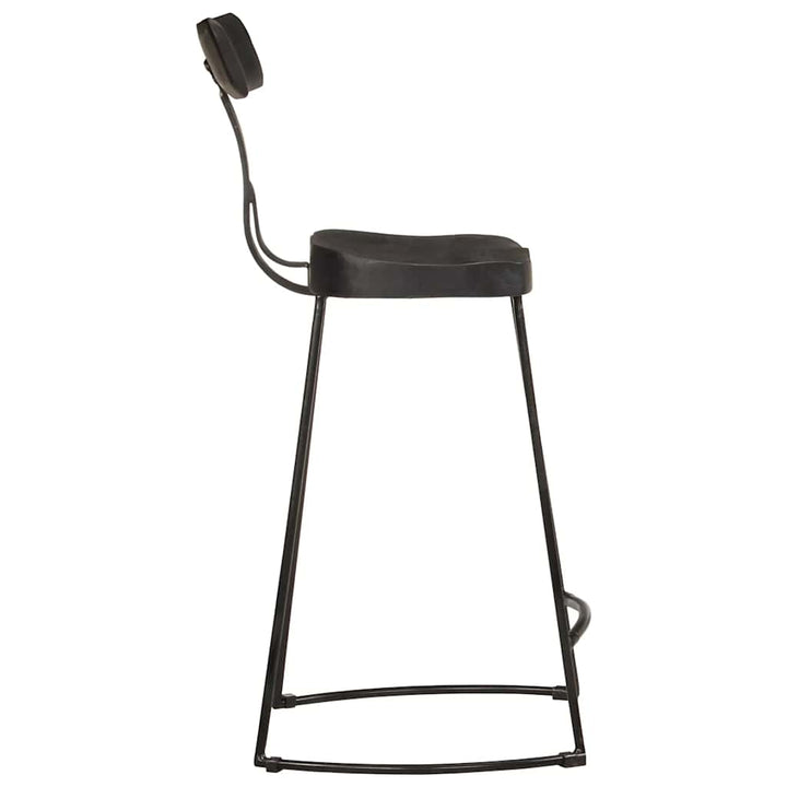 barstole 2 stk. 49x43x88 cm massivt mangotræ sort