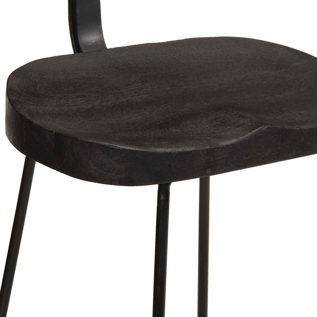 barstole 2 stk. 49x43x88 cm massivt mangotræ sort