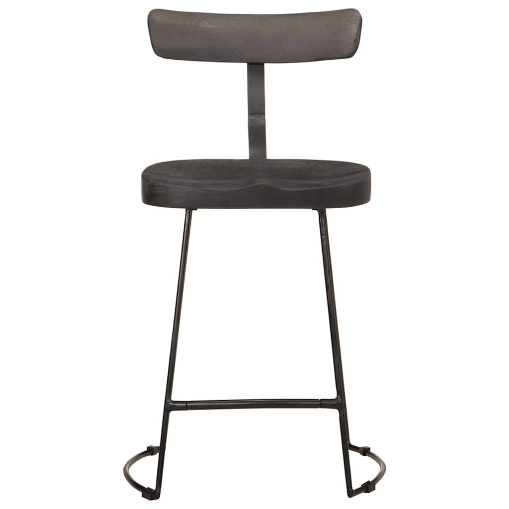 barstole 2 stk. 49x43x79 cm massivt mangotræ sort