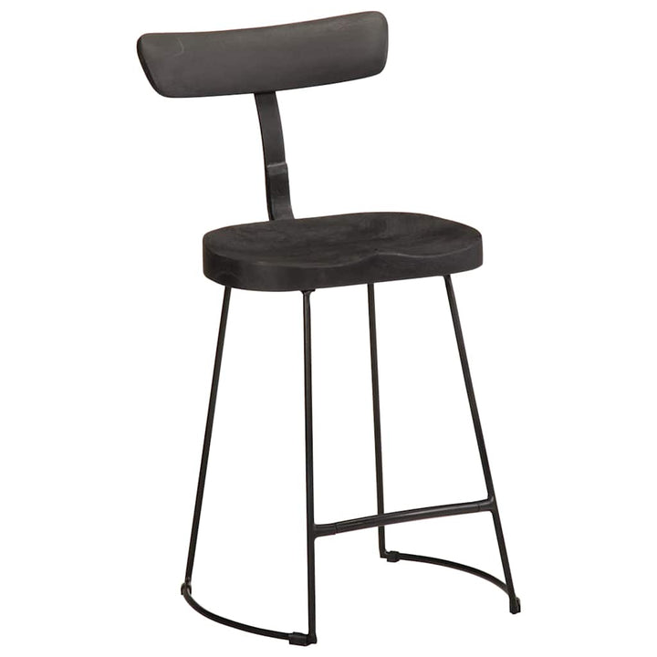 barstole 2 stk. 49x43x79 cm massivt mangotræ sort